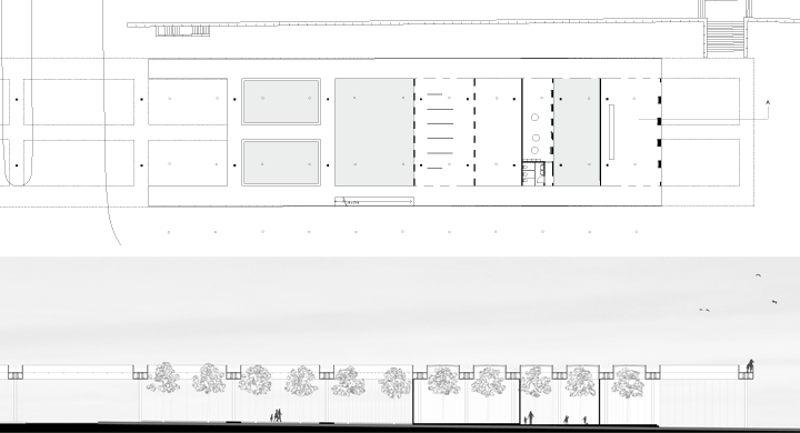 Grundriss und Längsschnitt Ausschnitt